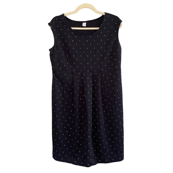Old Navy Black Polka Dot Maternity Dress Sleeveless Knee-Length Medium - Picture 1 of 4